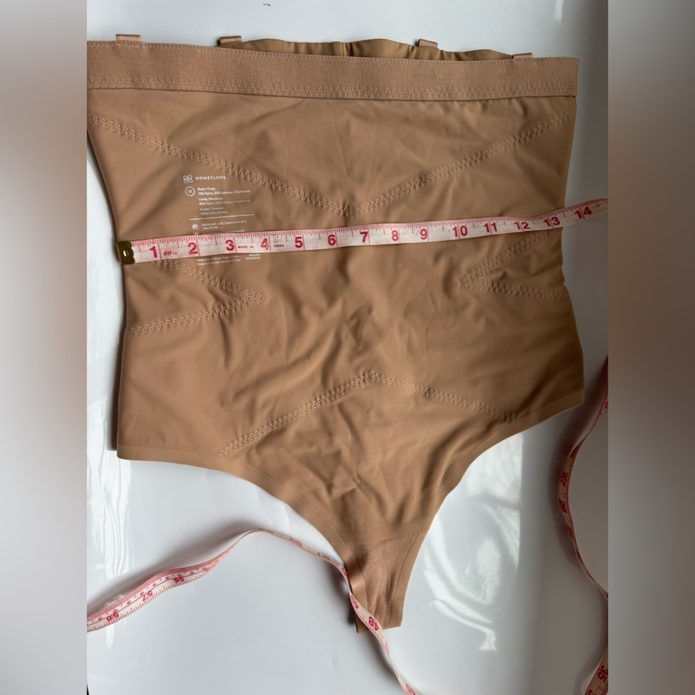 Honeylove SuperPower Thong Bodysuit Shapewear Nude Size 1X with Wash Bag - Picture 11 of 11